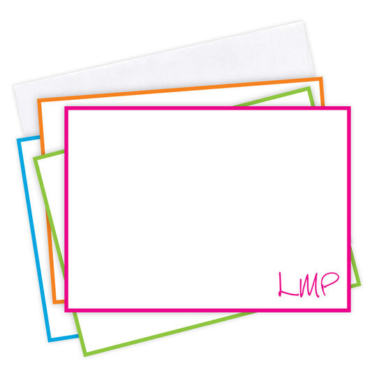 Caribbean Border Initials Flat Note Card Collection
